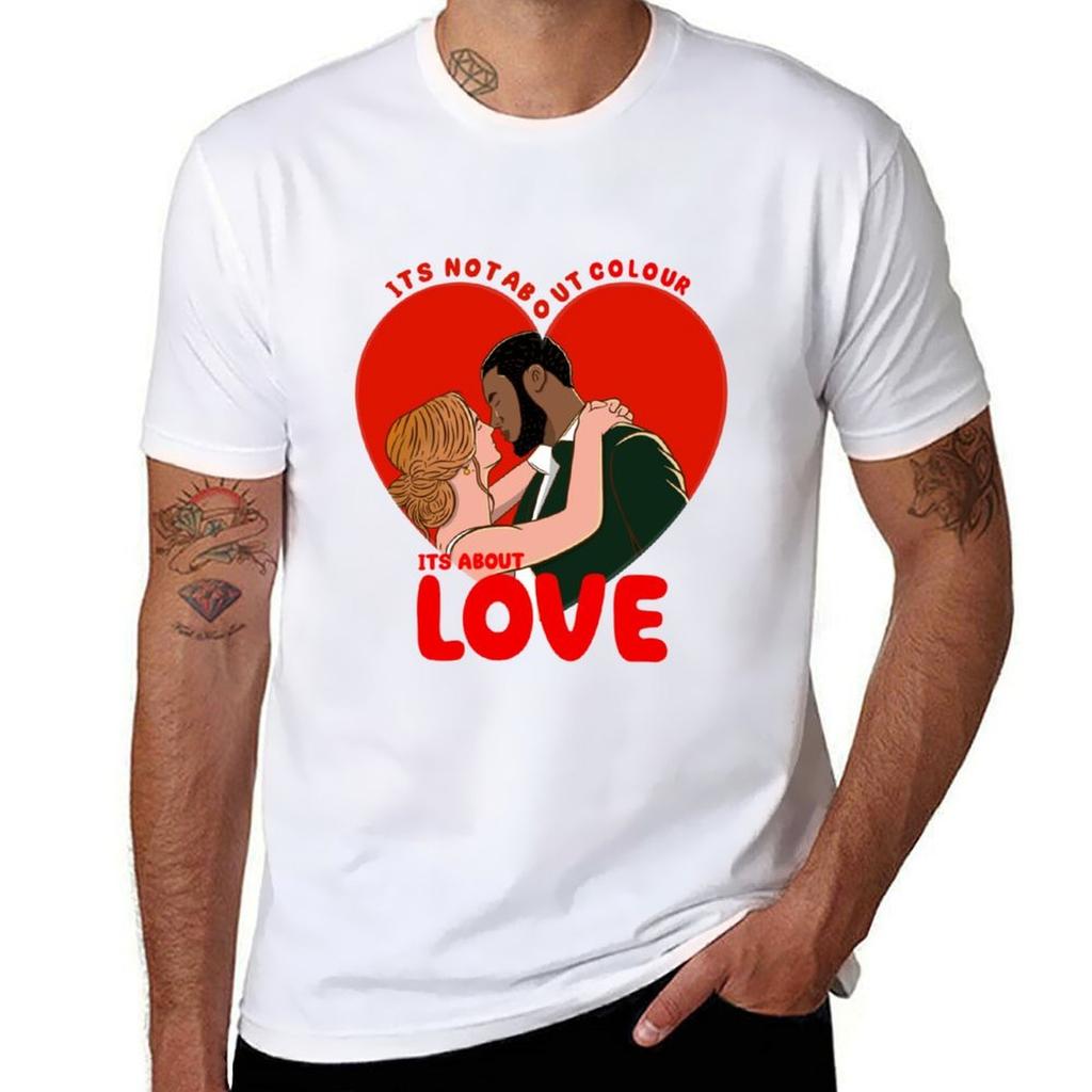 interracial couple TShirt Casual Loose Fit Short Sleeve TShirt