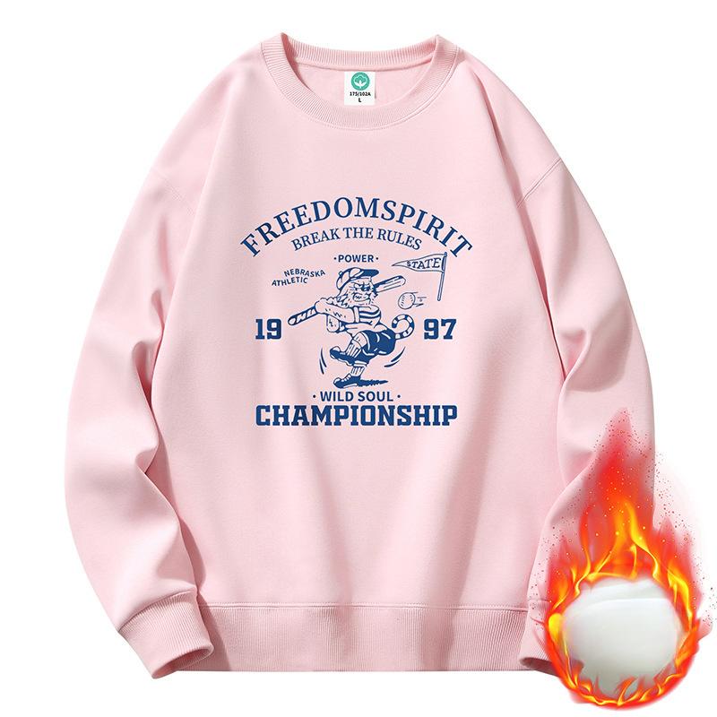 

Осенне-зимний мужской свитер, свободный флисовый утолщенный пуловер, подростковый студенческий свитер с круглым вырезом, универсальная нижняя рубашка 5XL розовый