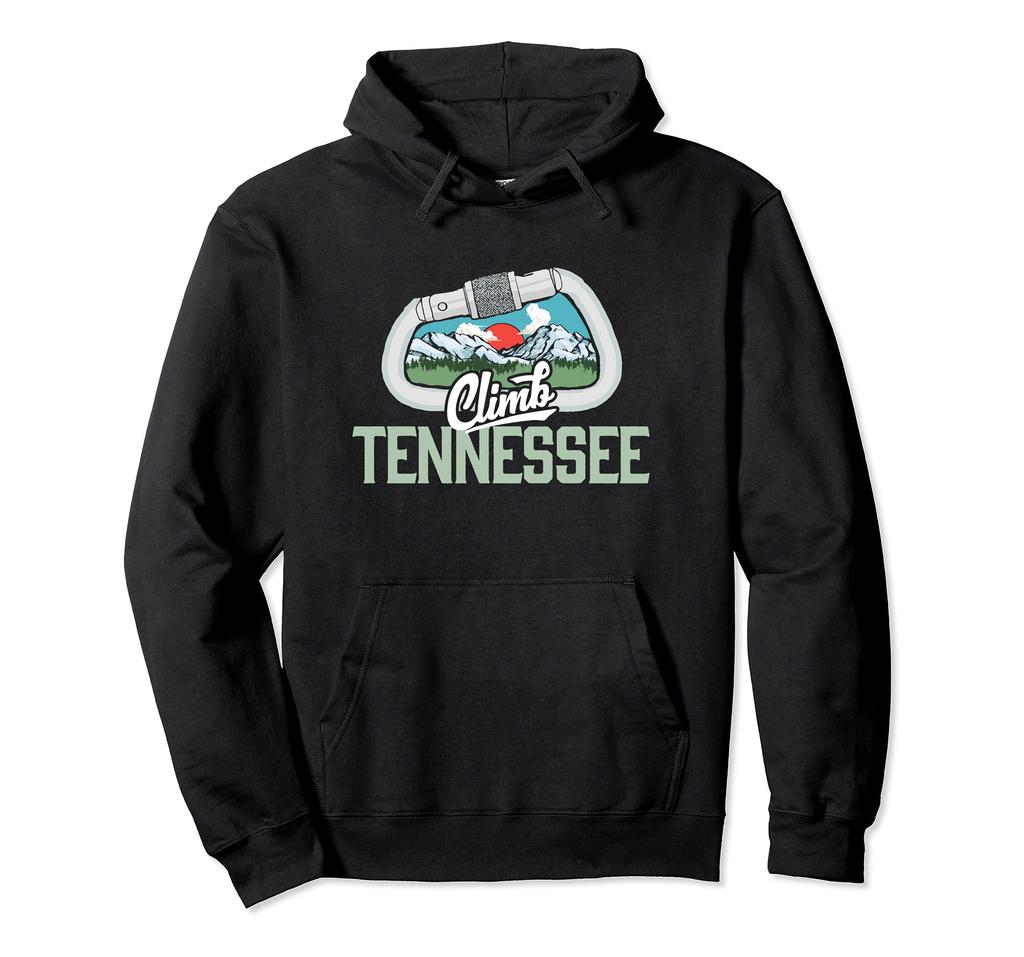 Climb Tennessee Retro Rock Climbing Vintage Carabiner Hoodie