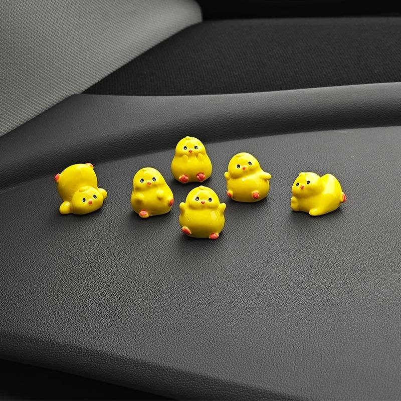 Whimsical Yellow Chicken Car Ornament 2024 - Decompression Decoration for Interior Console.