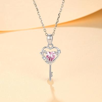 S925 Sterling Silver Necklace Women's Fashion Personality All-Match Clavicle Chain Love Necklace