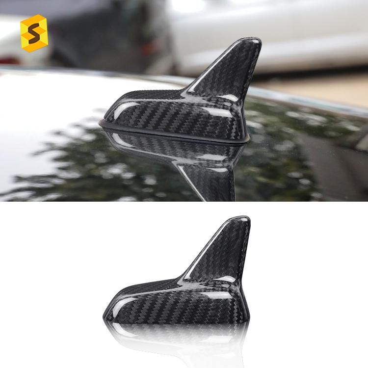 ES  Real Carbon Fiber Carbon Car Accessories Roof Auto Car Radio Shark Sharp Fin Car Antenna for Volkswagen Magotan