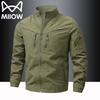 MiiOW Men's Stand Collar Multi-Pocket Casual Workwear Jacket