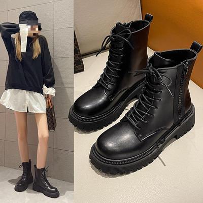 2025 Women's British Style Breathable Martin Boots - Summer Versatile Thick-Soled Motorcycle Ankle Boots for Spring and Autumn