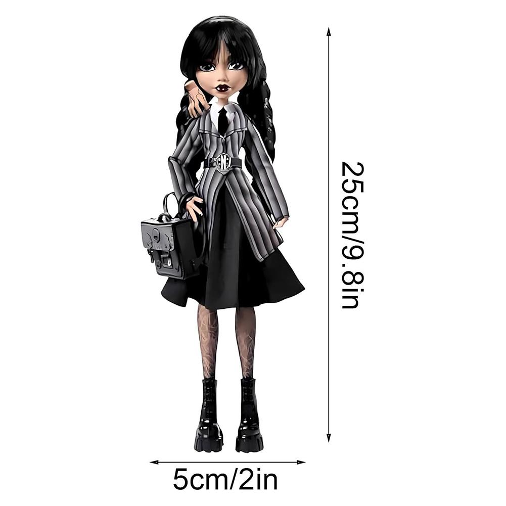 Girl in Black Statue Girls Sculpture with Backpack Table Collectible Decorations Gothic Style Desktop Ornaments for Kids Adults