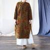Johnature Women Vintage Dresses Stand Print Floral Long Sleeve Spring Chinese Style A-Line Dress
