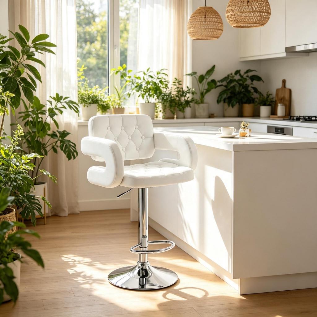 Comfortable Height-Adjustable Chair, Bar Stool with Armrests and Backrest, Practical Work Chair (only with chair)