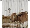 Tende per Finestre con Motivo Floreale Botanico di Galli e Galline, Stile Rustico, per Cucina, Soggiorno, Camera da Letto