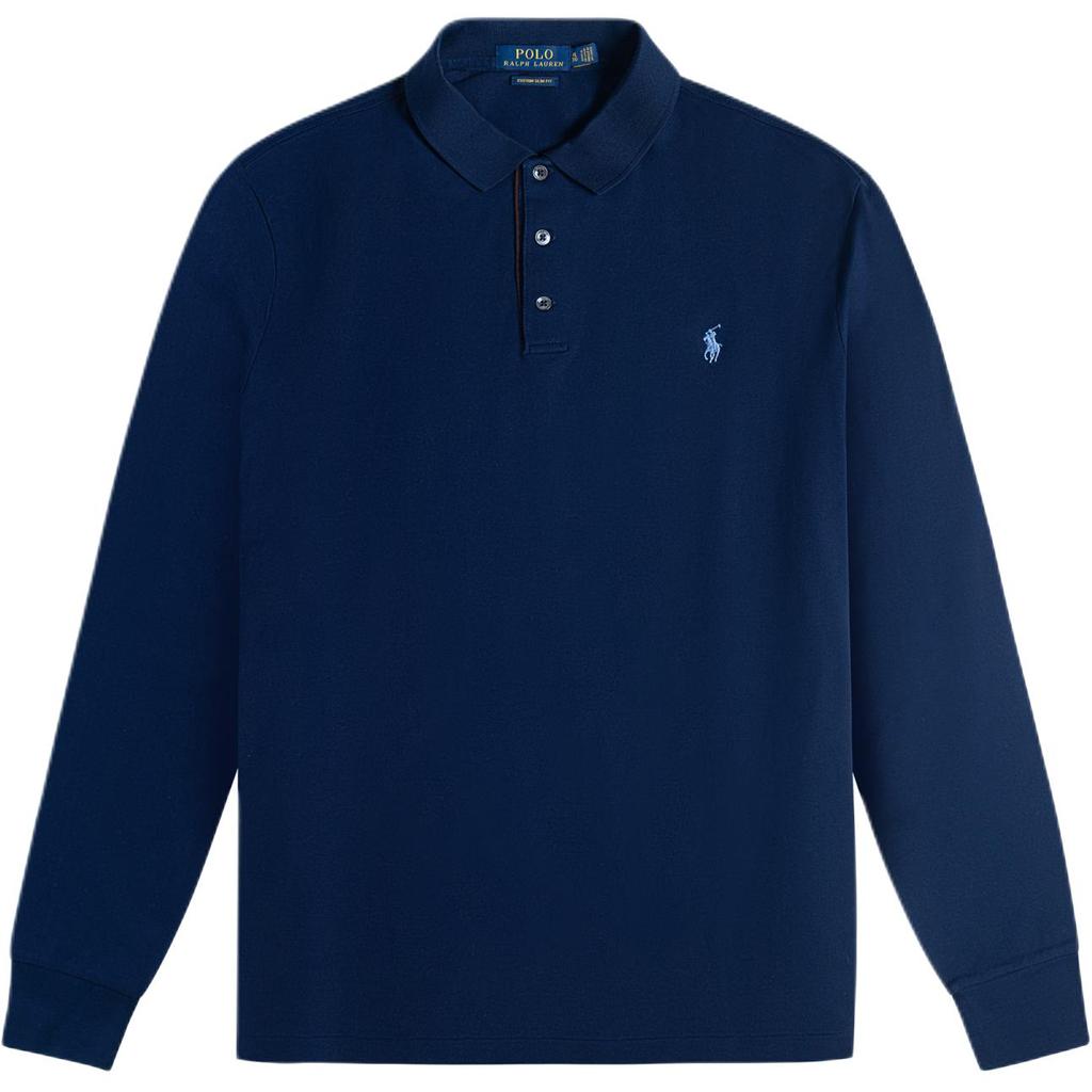 Polo Ralph Lauren Ss24 Pony Logo Embroidered Long Sleeve Polo Shirt Men tops Navy-Blue 710671781-005