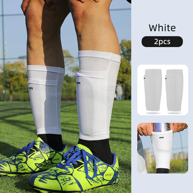 VBOSI Manufacturer Soccer Shin Guard Socks Breathable Soccer Shin Guard Sleeves with Pocket for Football Shin Pads Holder S белый