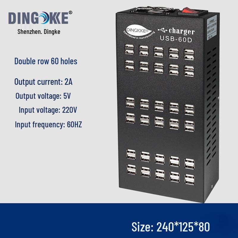 60-Port USB Charging Station with PD-C Multi-Port Charger