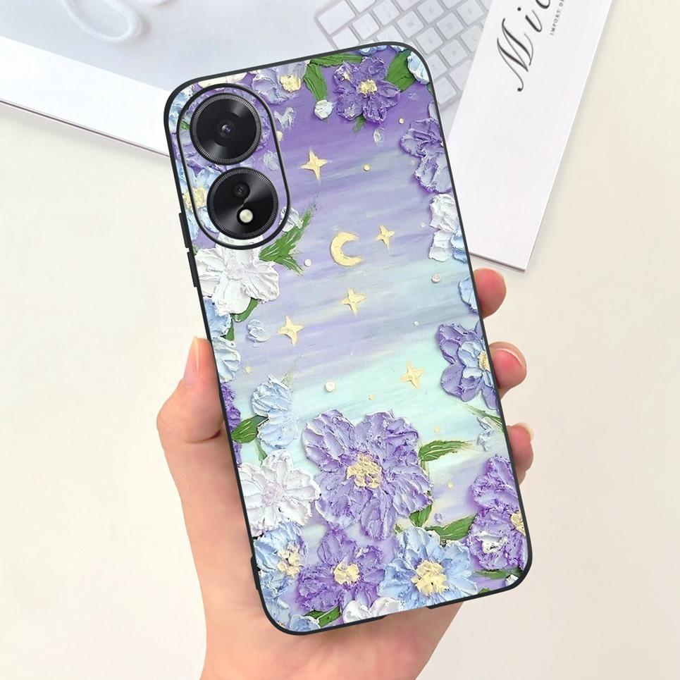 For OPPO A17 A17K Phone Case Flower Astronaut  Soft Silicone Matte Cover For Coque OPPOA17 OPPOA17K A 17 17K Fundas Shockproof