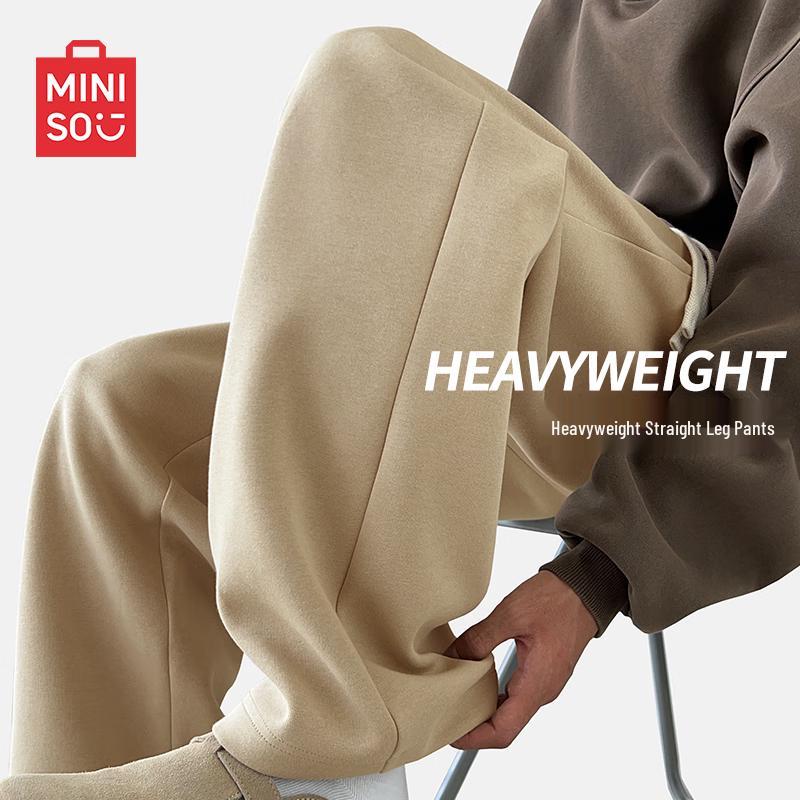 MINISO Men's Heavyweight Relaxed Fit Straight-Leg Casual Pants