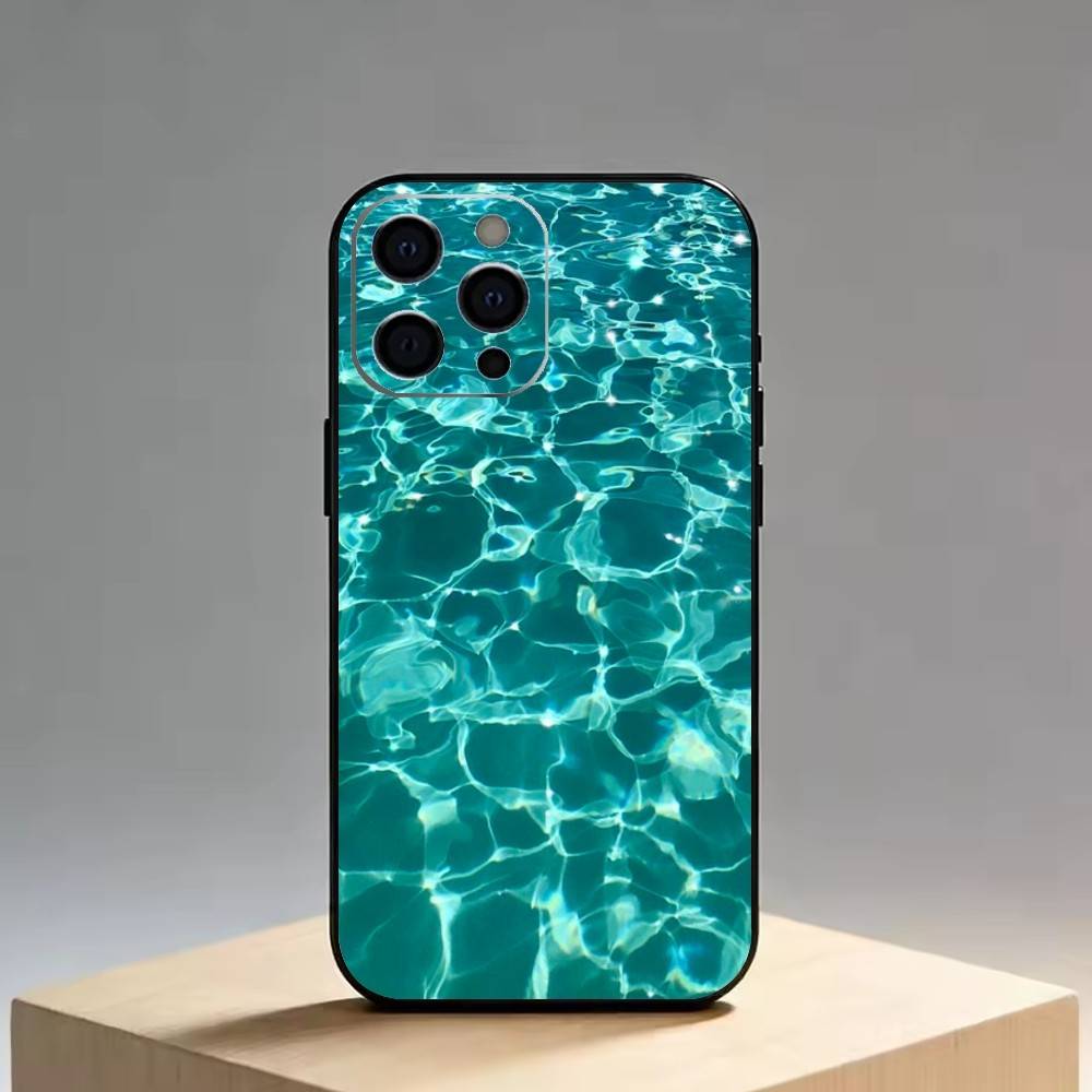 The patterns of seawater   Phone Case For iPhone 17, 16,15,14,13,12,11 Plus,Pro Max, Others Soft Black Cover