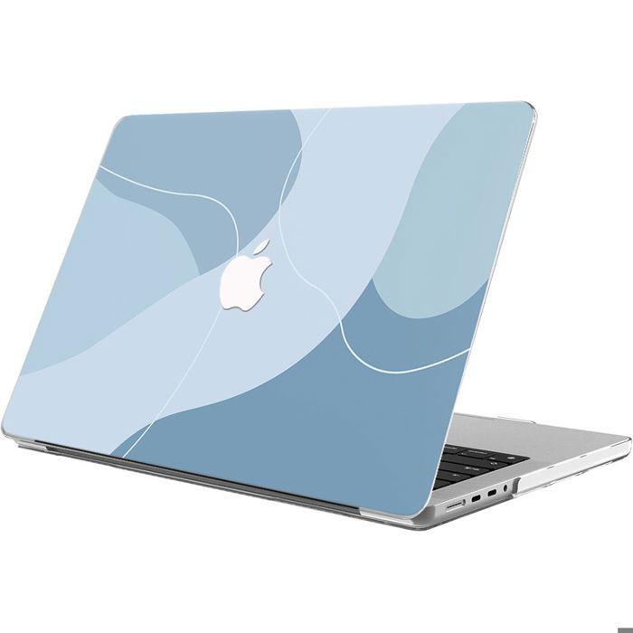Coque de protection pour MacBook Air 13" - BOOLING - M4 M3 M2 - Antidérapante - Motif Fluide Bleu - PC Rigide