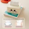 Cutie de șervețele cu față zâmbitoare Suport drăguț pentru șervețele cu mecanism cu arc Husă dreptunghiulară pentru cutie de șervețele Distribuitor de șervețele pentru dormitor baie mașină