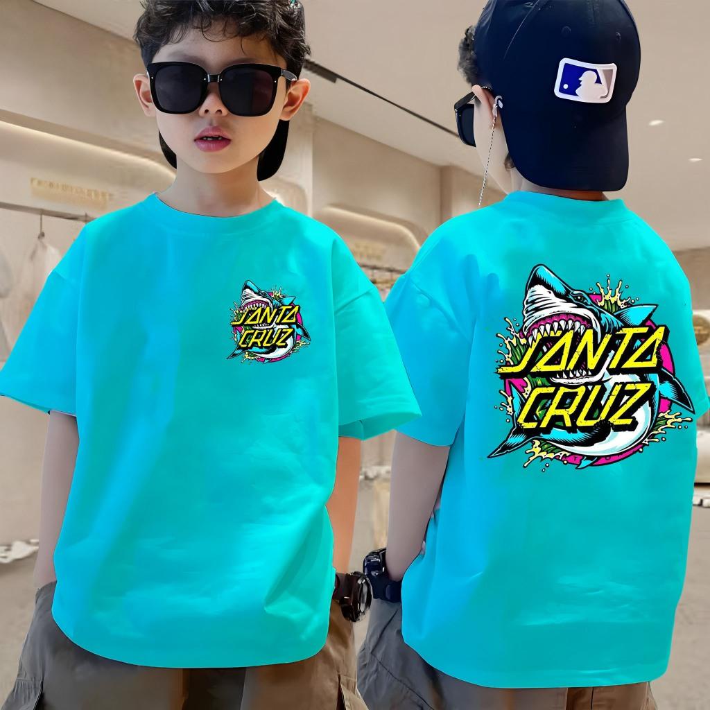 Boys and girls' T-shirts paired with printed children's short sleeved T-shirts, summer new style