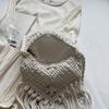 New Straw Floral Decor Bag Bohemian Tassel Beach Bag Women Crochet Fringed Crossbody Ultralight Shoulder Bag