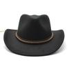 Vintage Black Wool Felt Jazz Hat With Wide Brim For Men And Women
