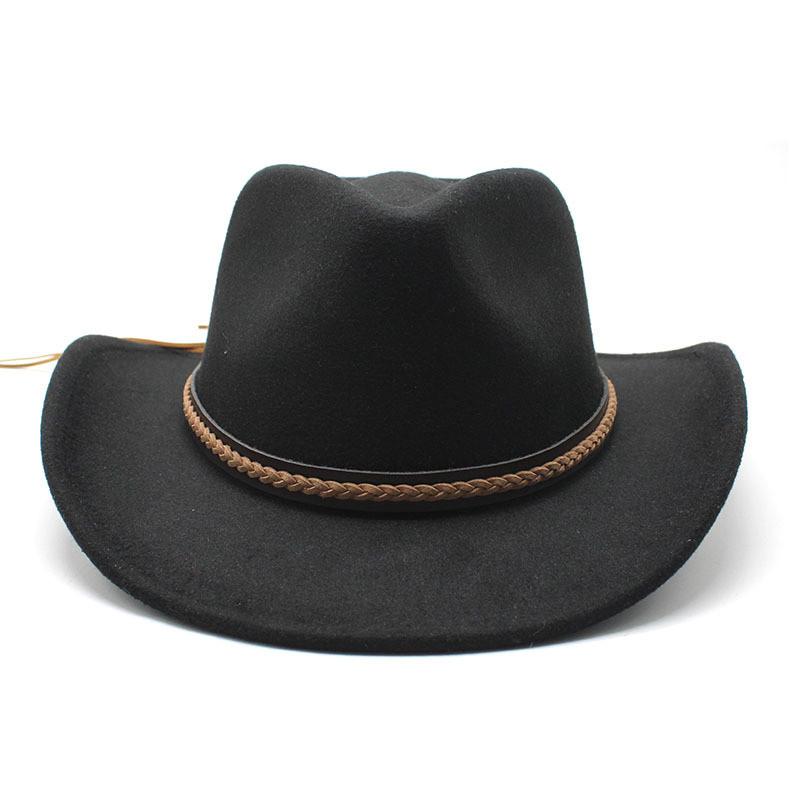 Vintage Black Wool Felt Jazz Hat With Wide Brim For Men And Women