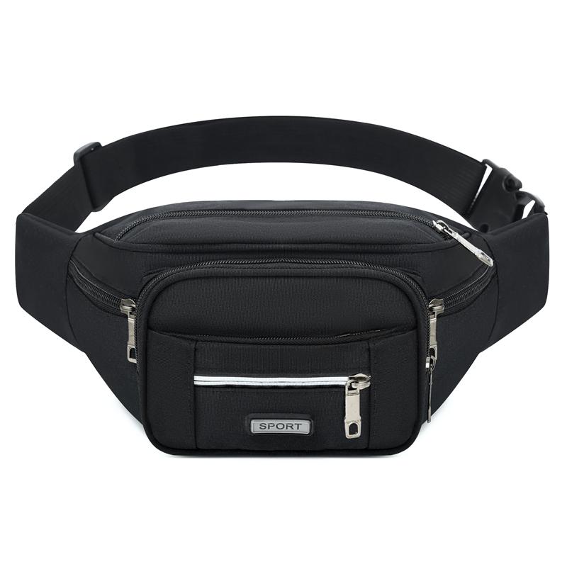 Multifunction Nylon Men Waist Bag Large-capacity Anti-theft Chest Bag Outdoor Travel Waterproof Sports Mobile Phone Bag