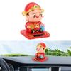 Cai Shen Statue Light Sensing Automatic Nodding Cai Shen Figurine for   Car Dashboard Hotel