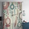 Vintage Pocket Watches Feathers Sheer Curtains for Living Room Transparent Tulle Window Curtain Bedroom Kitchen Veil Drapes