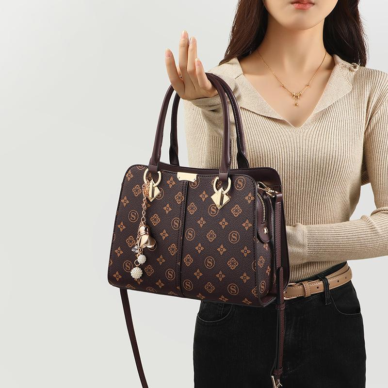 Handbag bag Atmospheric elegant middle-aged mother bag Large capacity handbag Retro shoulder messenger bag