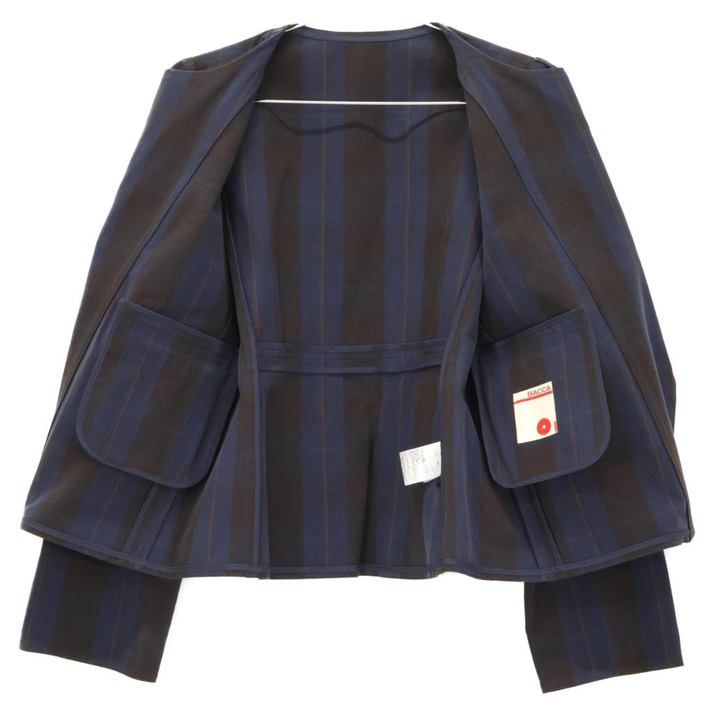 BACCA Blue canvas check bolero jacket Jacket 36 blueUsed