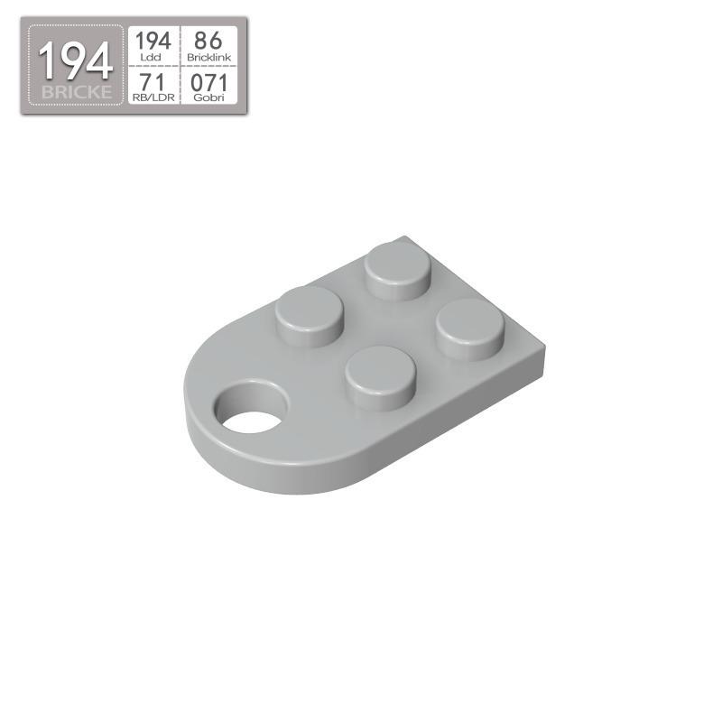 **BRICKE 2x2 Round Edge Plate with Holes, Compatible with Lego 3176 - DIY Building Block** 50g (64pcs)