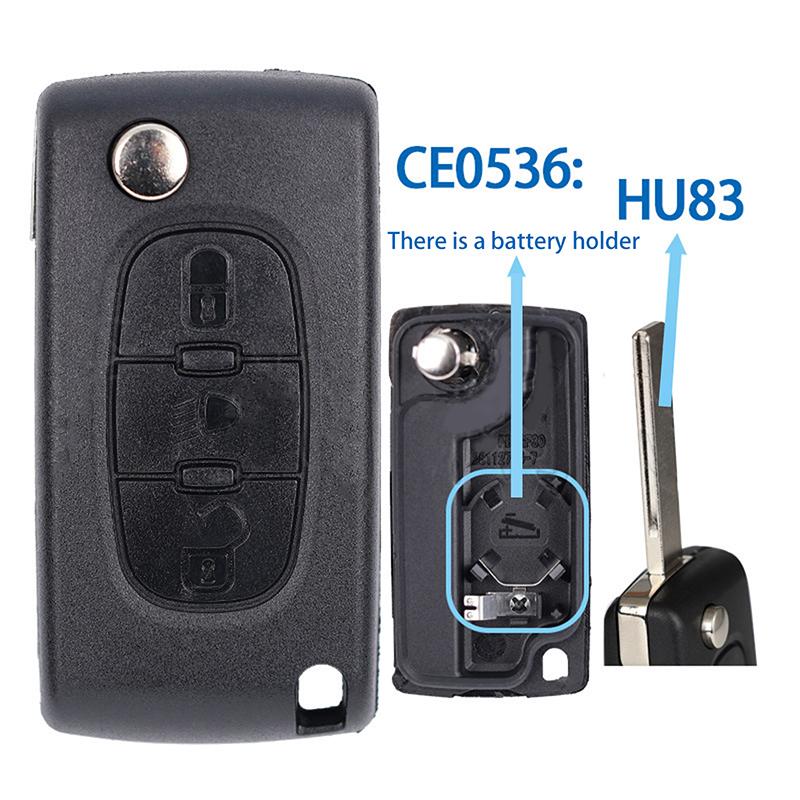 Car Key Shell Replacement Shell For CitroëN Folding Remote Control Car Key Shell Hu83 Va2 Ce0523 Ce0536