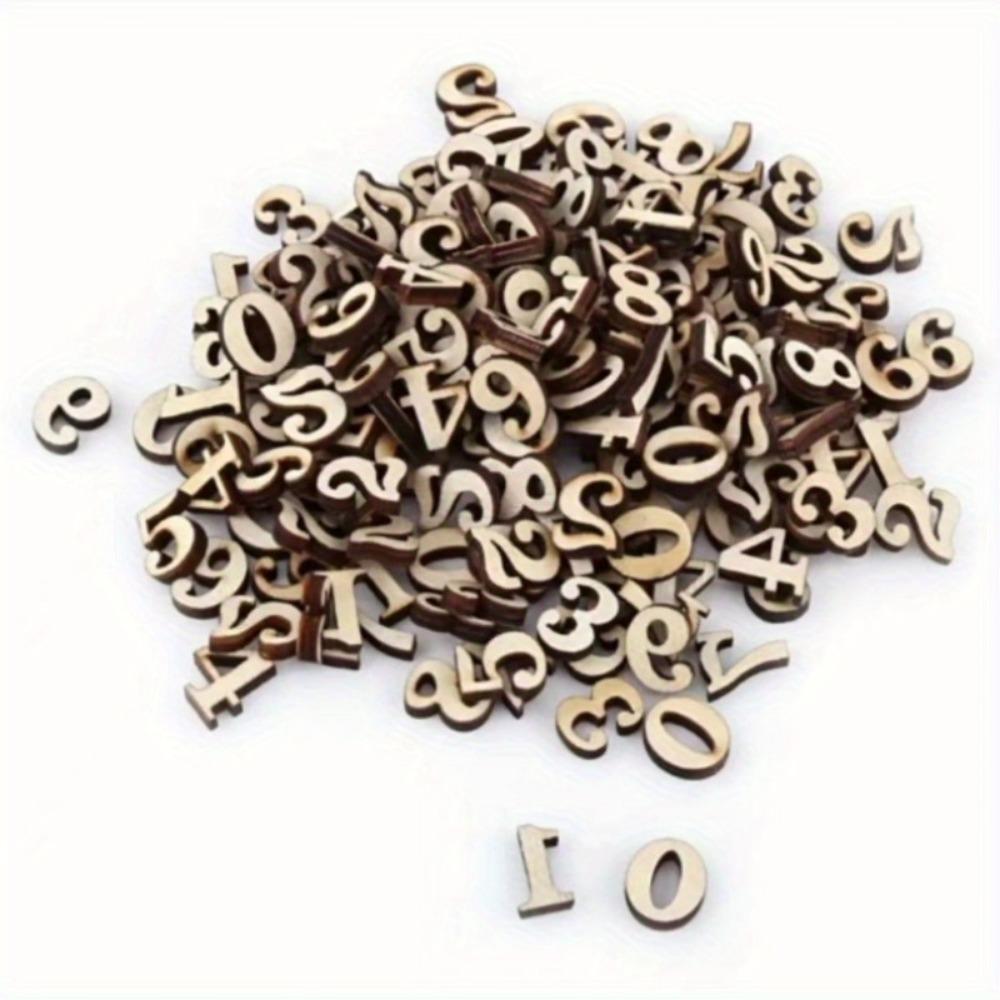 

100 шт. классических деревянных наклеек на стену с цифрами, 0,59 дюйма, смешанная упаковка для детского сада и украшения дома. 100pcs