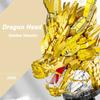 Golden Dragon Head Building Blocks Building Blocks Assemble Desk Decoration Chinese Dragon Toys Gift  for Adult Friend