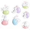 4 Pieces Easter Bunny Egg Shaped Refrigerator Stickers Decorations Artwork Fridge for Cafe