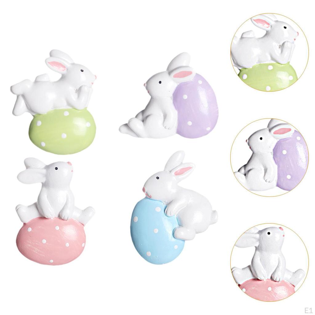 4 Pieces Easter Bunny Egg Shaped Refrigerator Stickers Decorations Artwork Fridge for Cafe