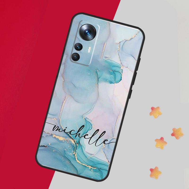 Personalised marble custom name Case For Xiaomi 13 14 Pro 13T 12T 11T 12 Lite 12X POCO X5 X3 F5 Pro F4 X4 M5 M5s F3 Cover