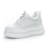 Fashion 2025 Summer Genuine Leather Platform Wedge Shoes 8cm Air Mesh Chunky Sneakers Breathable New Fashion Women Spring Autumn Pumps