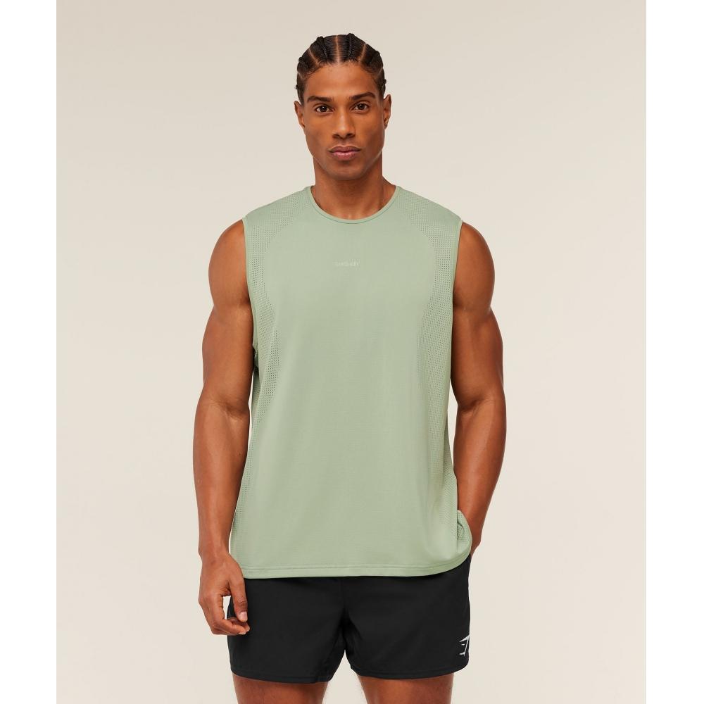 Gymshark Distance Seamless Tank Haze Green A4b5i Eddy