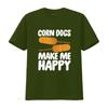 Corndog Costume T Shirt Corn Dogs Make Me Happy Vintage Washed Graphic Designer Clothes Stylish Streetwear Breathable