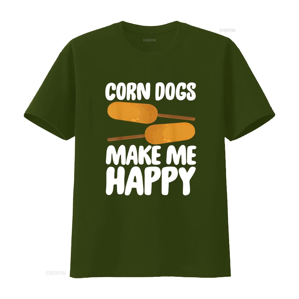 Corndog Costume T Shirt Corn Dogs Make Me Happy Vintage Washed Graphic Designer Clothes Stylish Streetwear Breathable