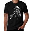 Schwarz-Weiß Hank Jr Arts Williams spielt Gitarre Musik T-Shirt Übergröße Basic Baumwoll-T-Shirt