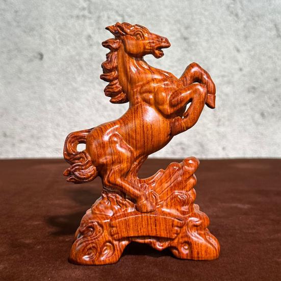 Yousheng Holzschnitzerei Pferdefigur Simulation Pferd Harzstatue Sammlerstück Tierskulptur Ornament Fengshui Dekoration Geschenk für Pferdeliebhaber