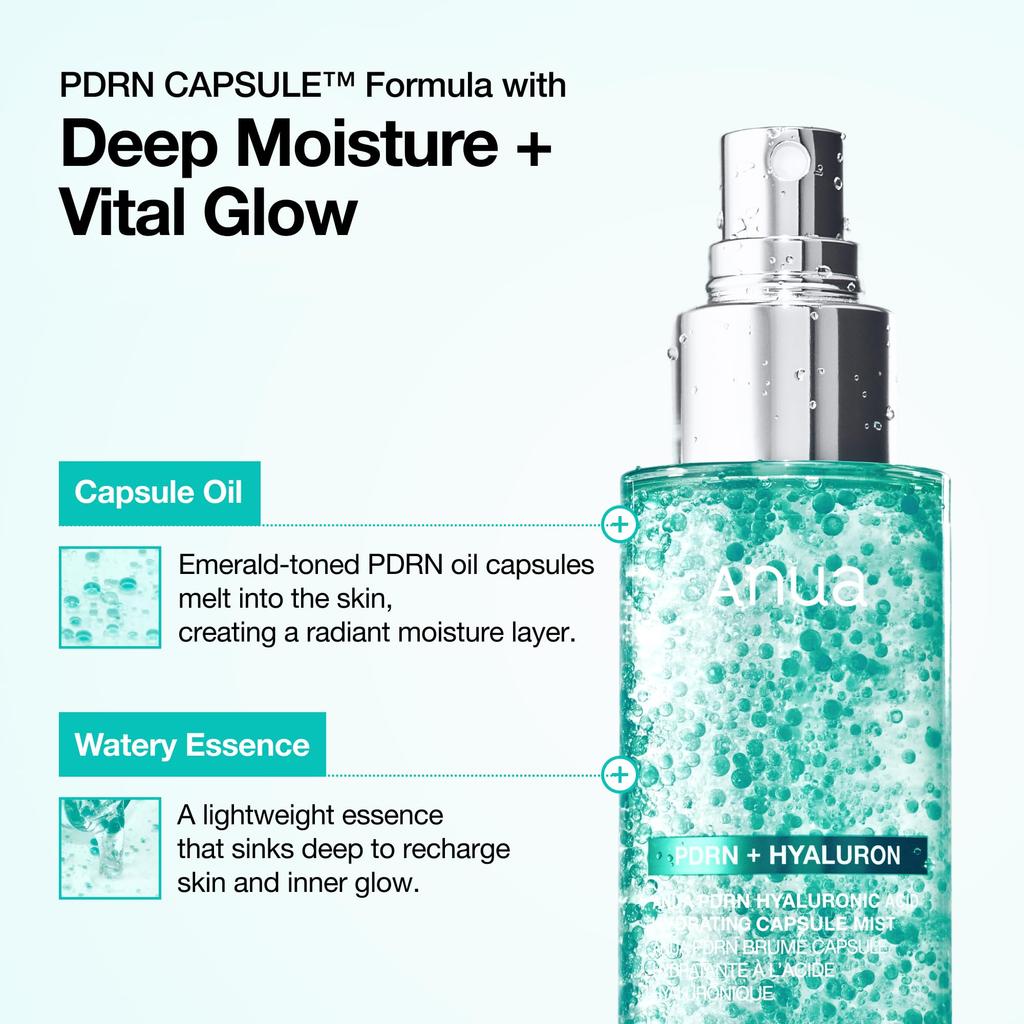 ANUA PDRN Hyaluronic Acid Hydrating Mist a moisturizing mist toner for dry and combination This product improves skin texture and improves skin 100ml,