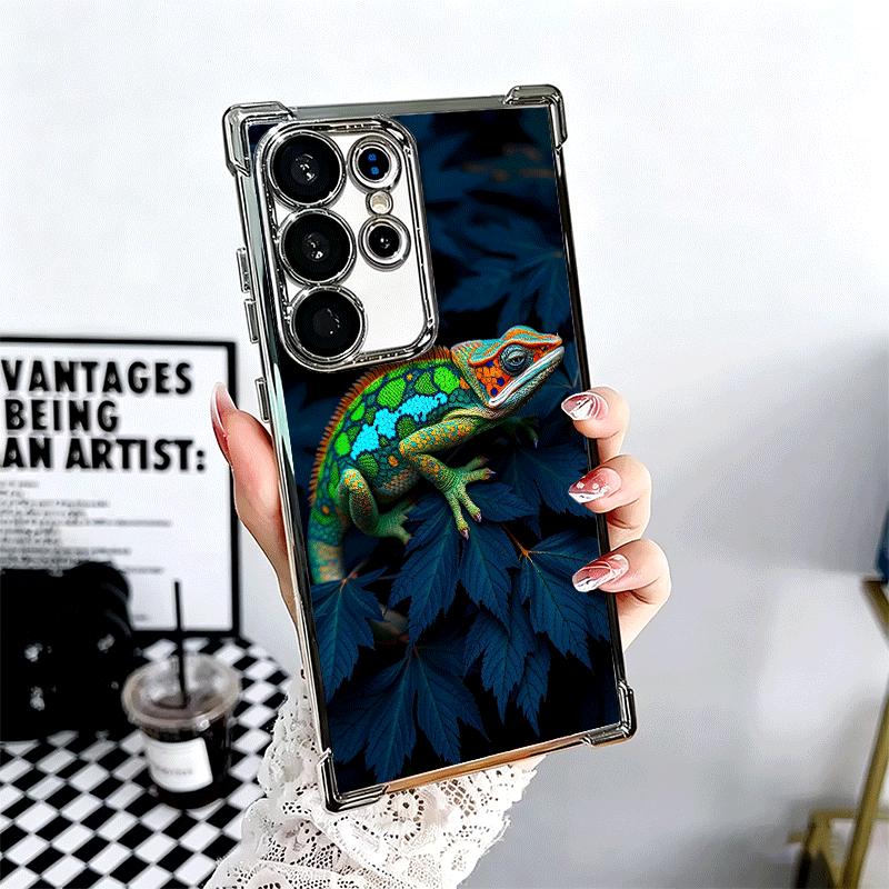 Animal Chameleon Soft Phone Case For Samsung Galaxy S26 Ultra S25 Edge S24 FE S23 Plus S22 S21 + S20 Plating Anti-Fall Fundas