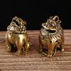1Pc Small Antique Mythical Beast Figurines Incense Burner Brass Hollow Holder with Cover Retro Home Decor Sandalwood Censer