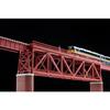 TOMIX N Gauge Upper Deck Single-Track Truss Bridge S280 (F) Red (with 2 Brick Piers) 3266 Model Train Supplies