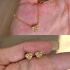Korean Gold Iris Heart Necklace & Earrings Set for Women - Trendy High-End Jewelry