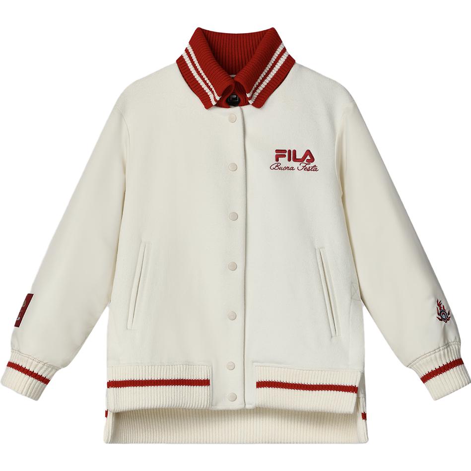 Fila Da Da Long New Year Series Casual Color Pattern Jacket 2024 Spring Men Jacket Ceramic-White F11W419902F-IV