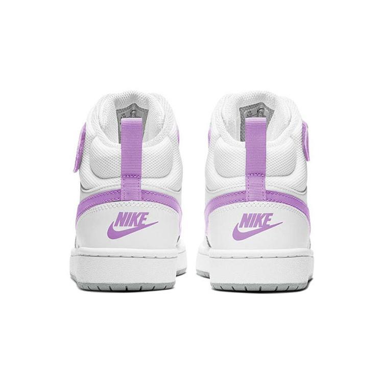 (GS) Nike Court Borough Mid 2 'White Purple' Kids' CD7782-103