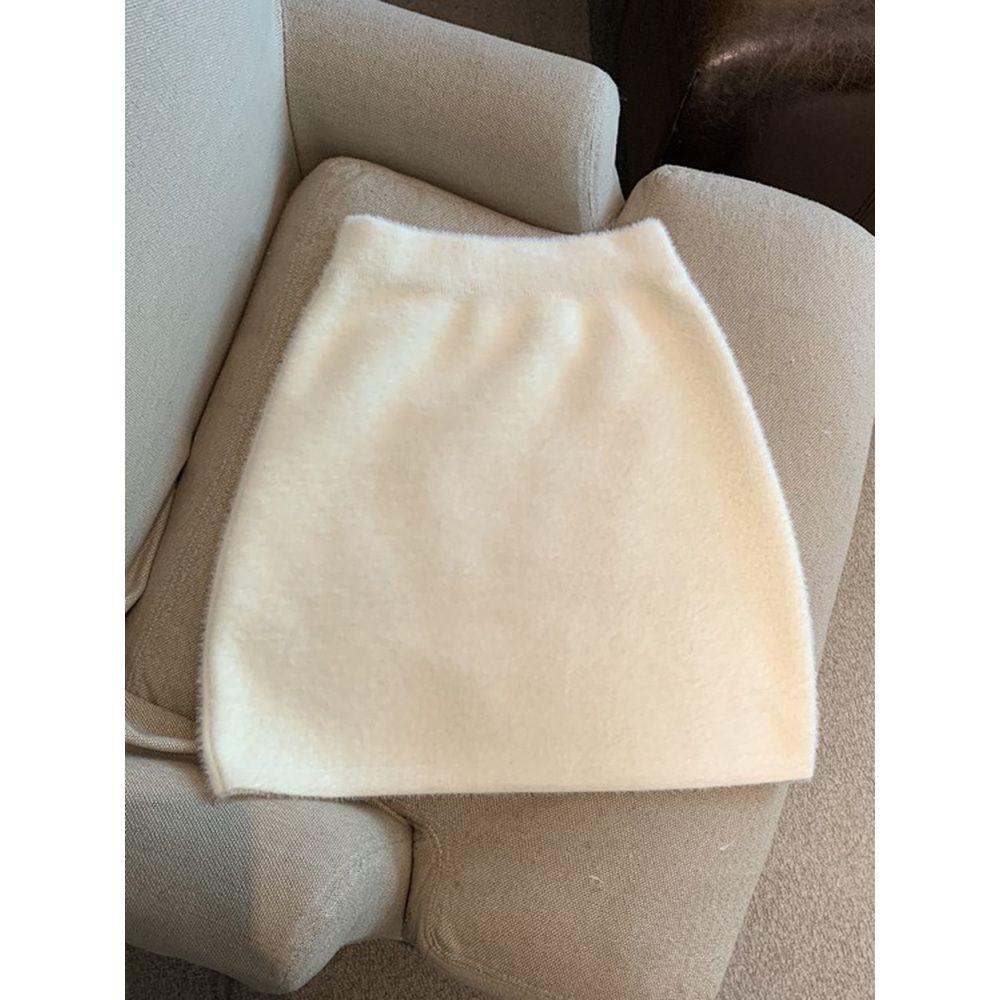 Autumn Winter Women's Hip Skirt Casual Imitation Mink Velvet Short Skirt Sexy High-waisted Mini Skirt